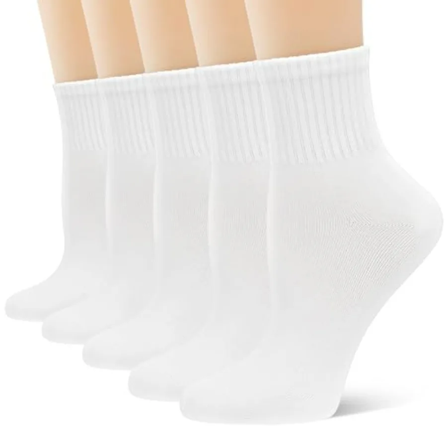 

SERISIMPLE Womens Mini Crew Thin Viscose Bamboo Socks Soft Above Ankle Casual Socks Comfort Solid Color 5 Pairs