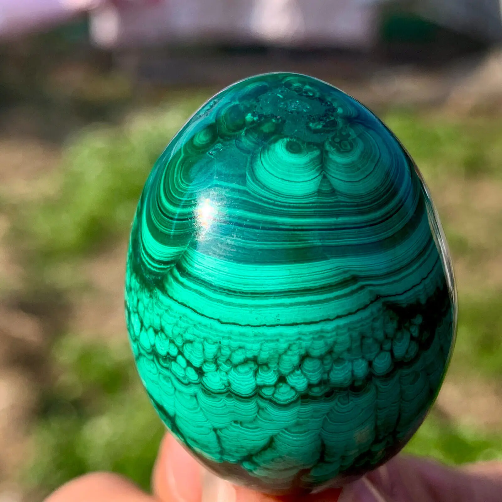 

Natural Malachite Sculptural Dinosaur Egg Quartz Crystal Energy Gem Healing Home Office Decoration Gift Mineral Demagnetization