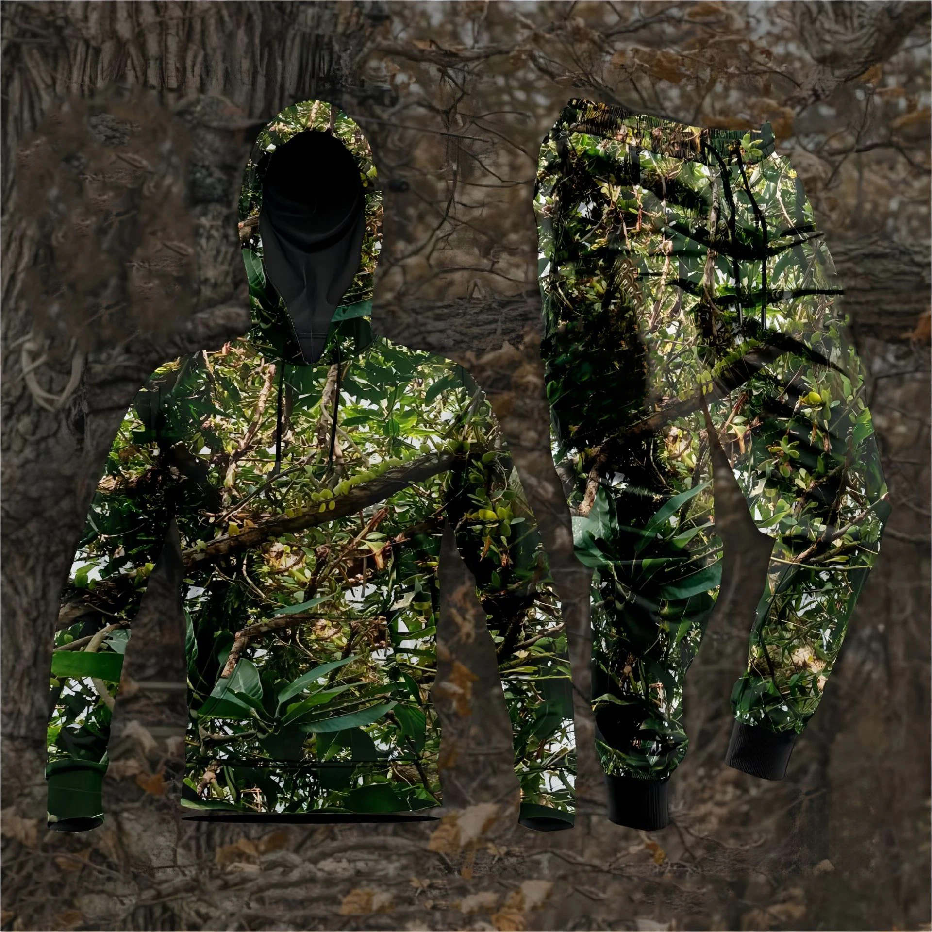Forest Camouflage 3D Print Hoodies Pants Sets Men's Autumn Sweatshirts Sweatpants Two Piece Suits Outdoor Tracksuit Man Clothing