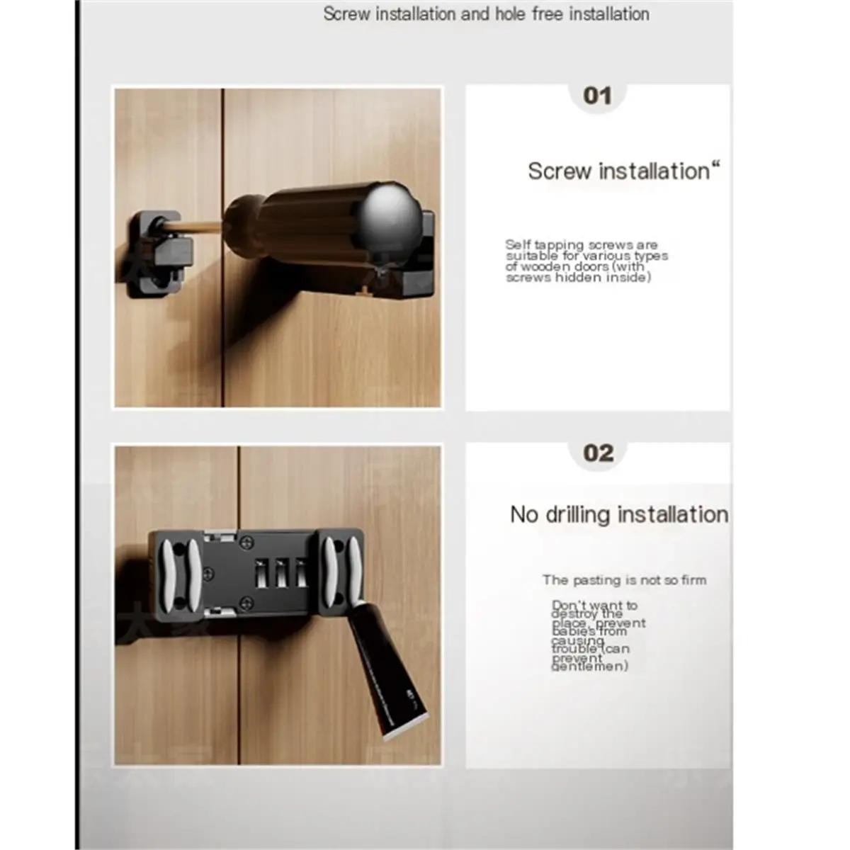 A89X Furniture Security Lock 3-Digit Adjustable Combination Lock, Keyless Bolt Suitable for Cabinets, Storage Cabinets Doors
