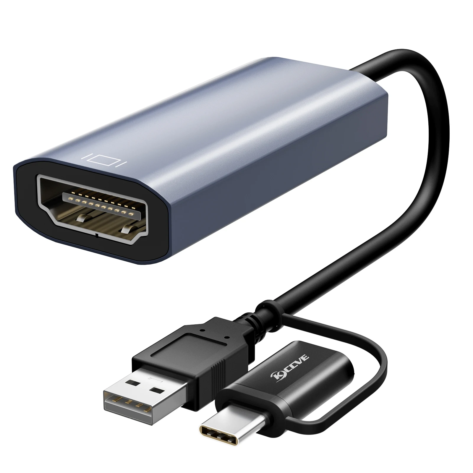 

USB to HDMI Adapter,KCEVE USB C to HDMI Multiport Splitter Support 1080p for Windows, M1/M2 Mac OS - BIOS Interface Not Support