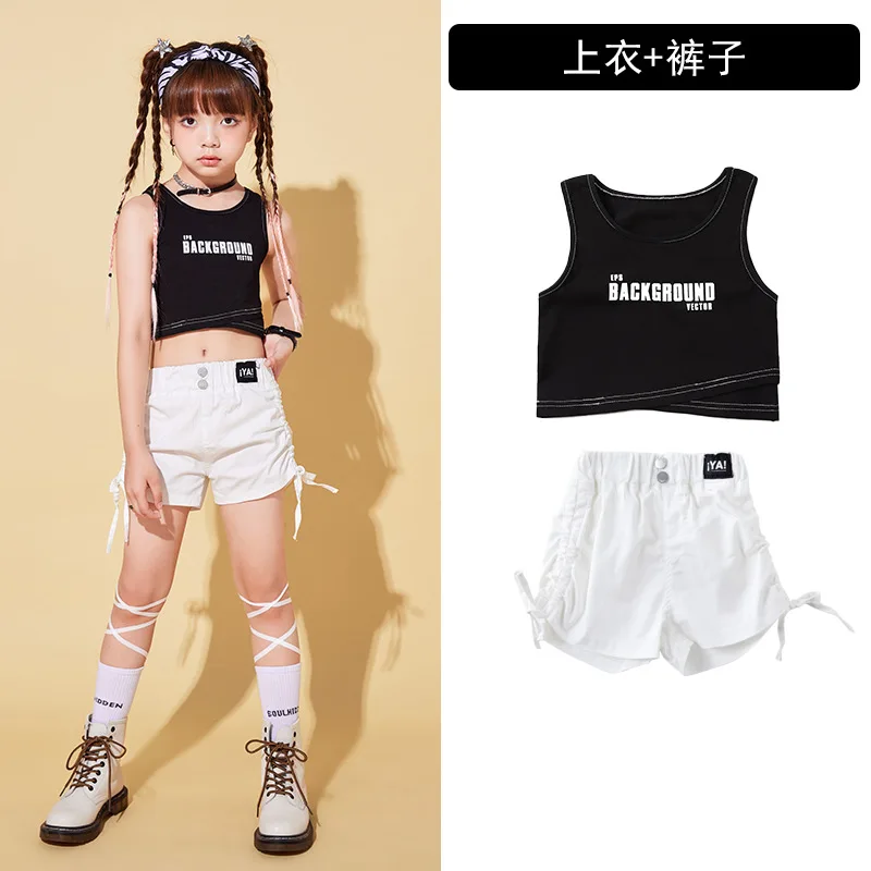 Children Fashion Top Shorts Ballroom Dancing Clothes Hip Hop Costumes for Girls Boys Dancewear Jazz Outfits Street Dance Wear