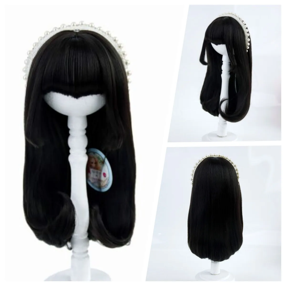 

EU US Free Shipping New Blyth Wig Synthetic Tress Short Bobo with bangs Fit for blythes 25cm head Doll Pullip Hair Wigs