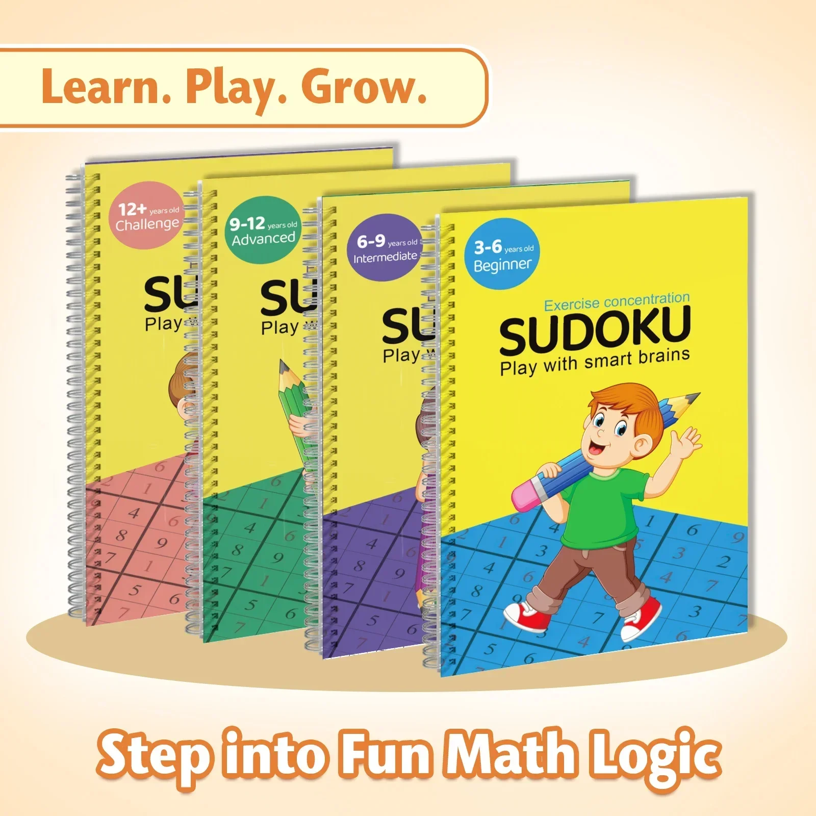 Kids Early Education Sudoku Puzzle Book, Brain Teaser Logic Game Workbook, Number Reasoning Training Book for Toddlers