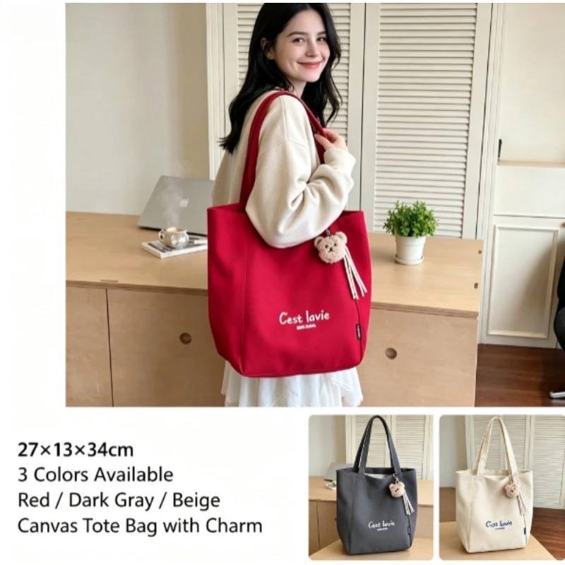 2026 Women's Bag Canvas Hippie Pattern Eco Bag, Large Capacity Commuter Tote Shoulder Hopper Bag, Versatile Bolsos Mujer 2026