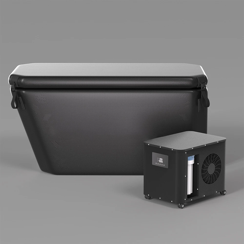 Customized Cold Plunge Set Portable Angled Ice Bath Tubs With Water Chiller For Cryotherapy Fitness Recovery