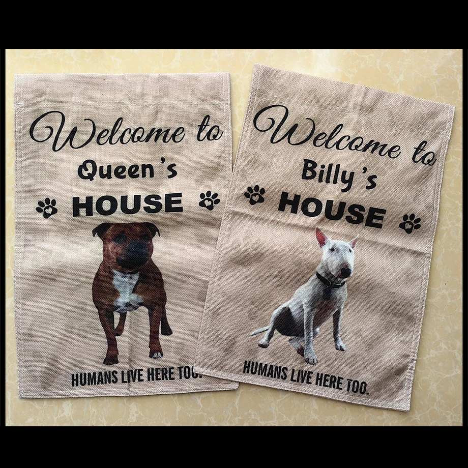 Pesonalized Pet Garden Flag Banner Custom Two-sided Dog Cat Lover's Gift Home Decor 12x18in 30x45cm