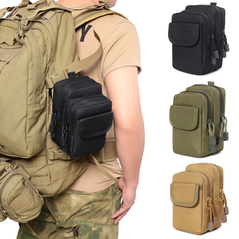 

1PC Black Waist Pouch Waist Bag For Men Small Phone Pocket Belt Pack Hunter Waist Pack Running Hiking Camping Pouch Travel Bags