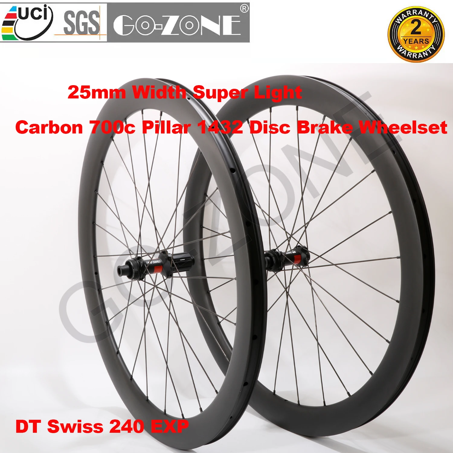 New Super Light Clincher Tubeless Carbon Wheelset Disc Brake 700c Straight Pull DT 240 EXP Pillar 1432 Carbon Road Wheels