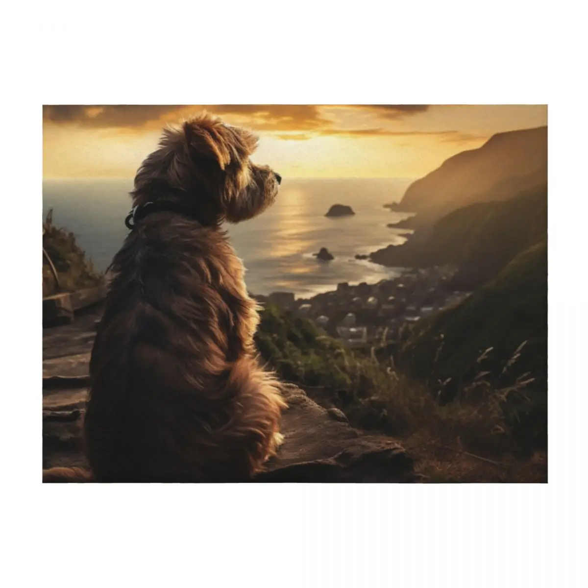 

dog,cliff,sunset Throw Blanket decorative Decorative Beds Single Softest Blankets