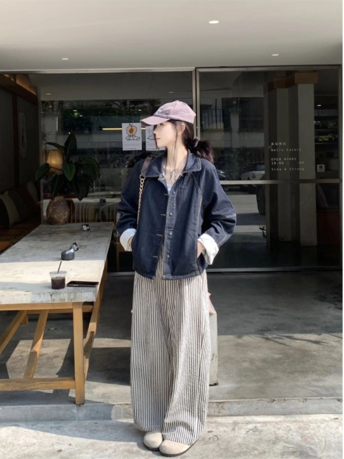 

Джинсовые пальто унисекс, женские весенние бархатные романтические реглан с круглым вырезом, праздничные рукава с воздушными шарами, кружевная молодежная милая куртка Kpop