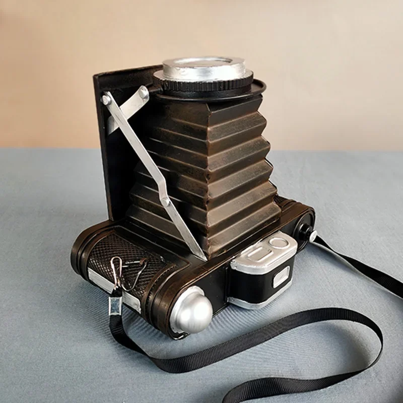 

0 Industrial Camera Model, Handcrafted Tin Camera Decor, Retro Display Piece, Unique Accent for Photography Enthusiasts