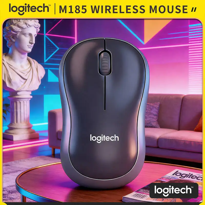 

Беспроводная мышь Logitech M185 Compact: универсальная, удобная, 1000 DPI, функция автоматического перехода в режим сна, 12 месяцев автономной работы