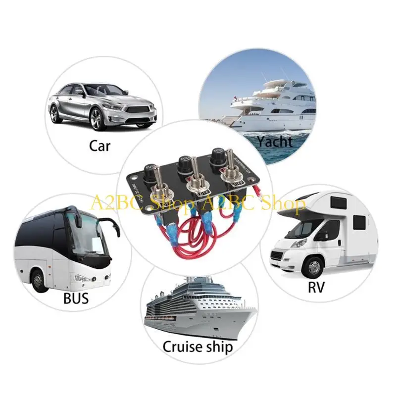 

A2BC 24V 12V Fuses Base Control Panel Power Button Toggle Switch for Car Truck Marine