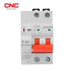 CNC 2P Smart Circuit Breaker WiFi Short Circuit Protection Timed Smart Reclosing Switch Remote Control
