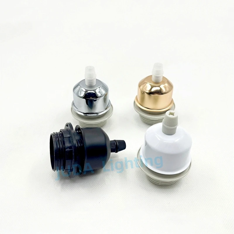Modern Iron Lamp Base E27 Socket Lamp Holder with Cable Clip E27 Socket Whole Teeth Plastic Lamp Holder Can Use with Lampshade