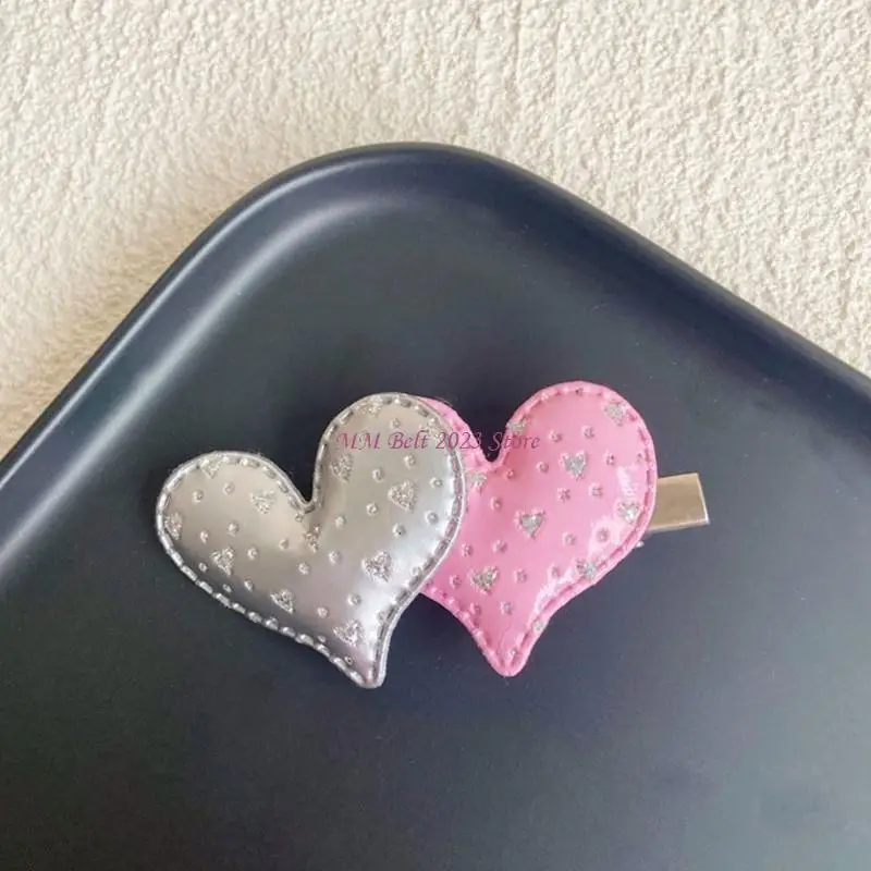 49ME البسيطة الترتر ستار Y2K على غرار القلب اليدوية لطيف دبابيس غطاء الرأس دبوس الشعر البسيطة