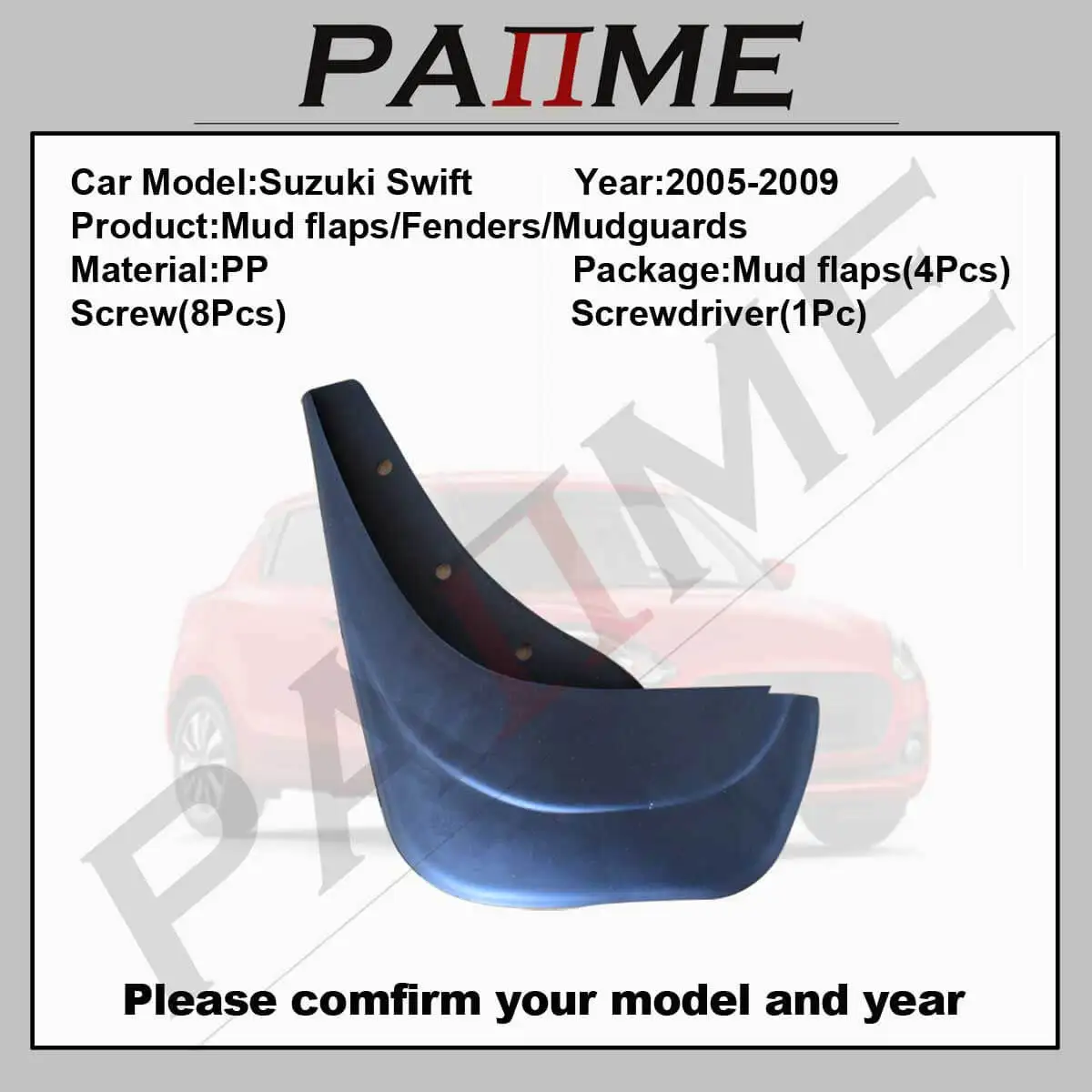 Car MudFlap Guards For Suzuki Swift 2005 - 2009 4pcs Mud flaps Molded Splash Matte Protection Front Rear Mudguards YC102131