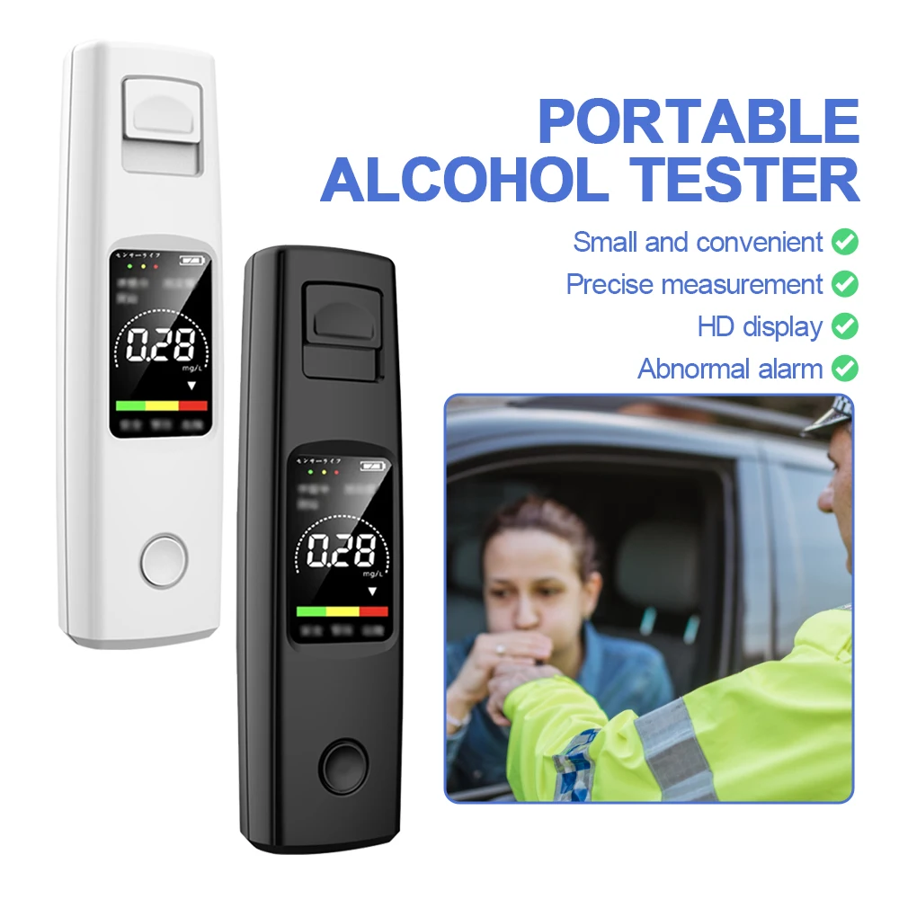 Alcohol Tester Professional High Sensitivity Breathalyzer Non-Contact Alcoholometer Type-C Rechargeable Portable Breathalyzer