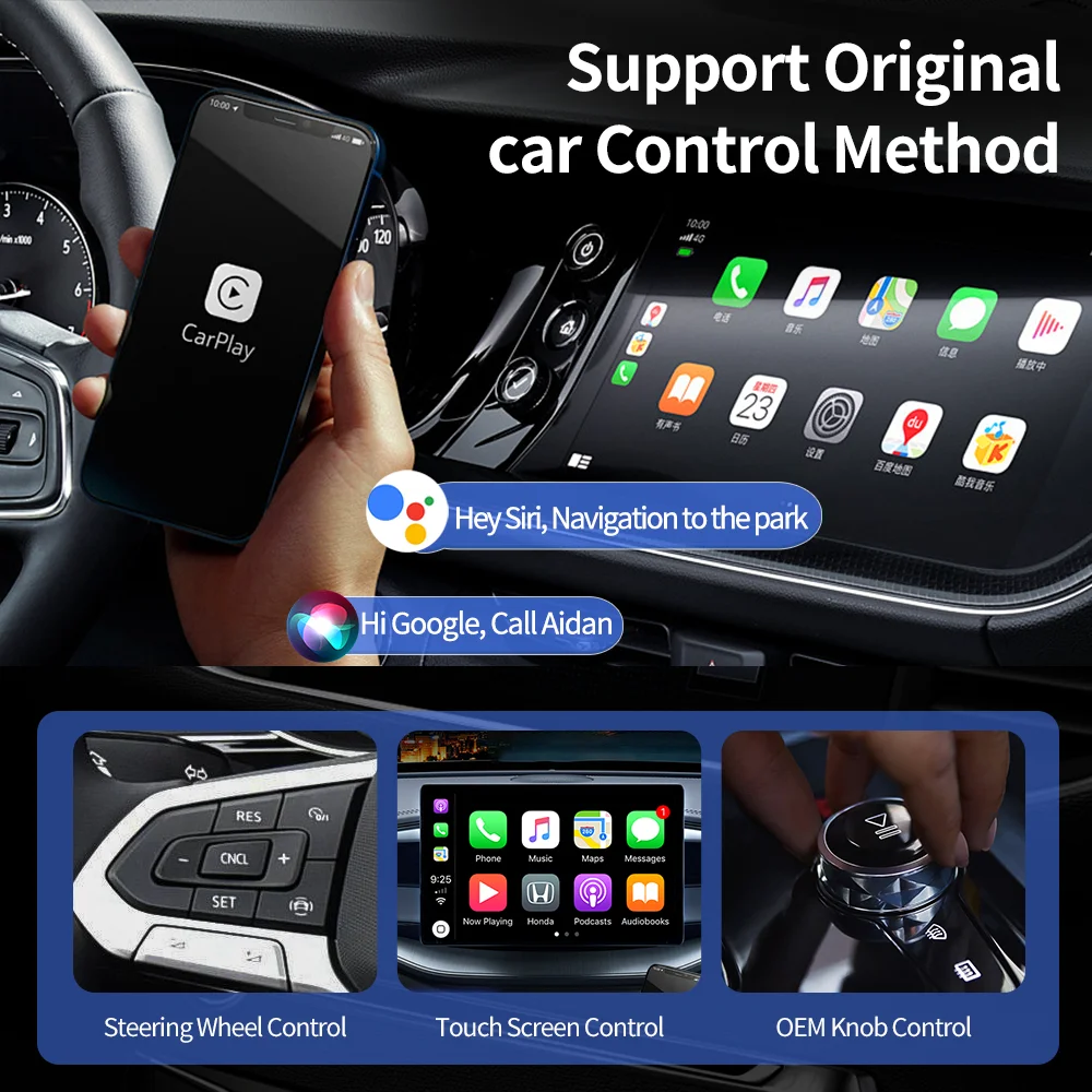 Imagebon-Adaptador CarPlay sem fio, Dongle Android Auto, Smart Mini Box, Plug and Play, Wi-Fi, conexão rápida, 2 em 1