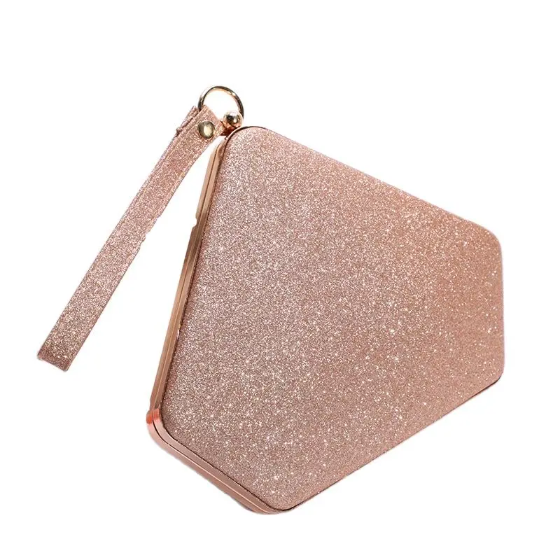 Fashion Handbag Women's Portable Shoulder Bag Champagne Reflective Sequin Evening Wedding Party Makeup Cross Body Bag