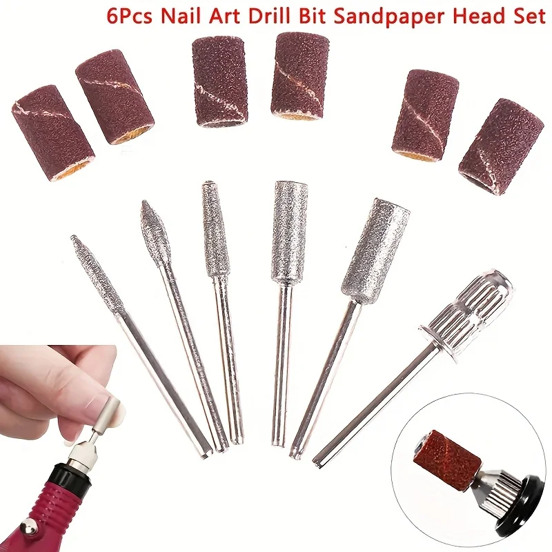 5/6/100-piece Nail Grinding Head Set Stainless Steel Nail Grinding Ring Set Nail Grinding Head Nail Set Tools