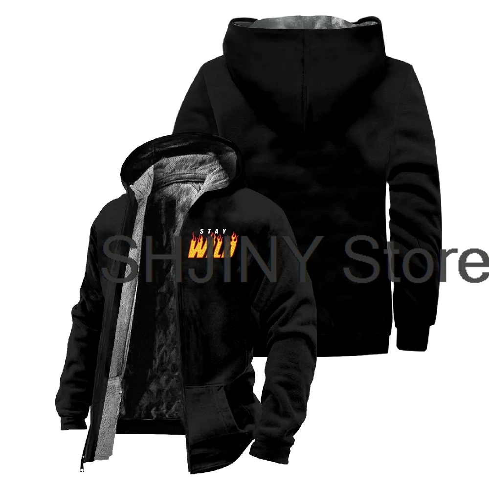 Ben Azelart Stay Wild Merch Jacket Parkas Women Men Zipper Hoodie Long Sleeve Streetwear Winter Coat Trendy Clothes