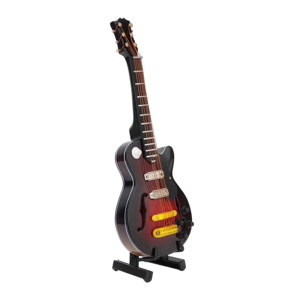 14cm Miniature Tilia Handicraft Guitar Mold Electric Guitar Instrument Model With Gift Package