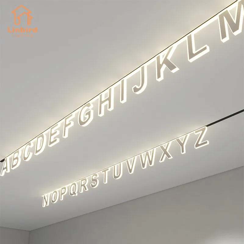 Modern Recessed Letter Magnetic Track Lights LED Lamp Magnetic Rail Ceiling System Indoor Track Lighting Spot Rail Spotlights