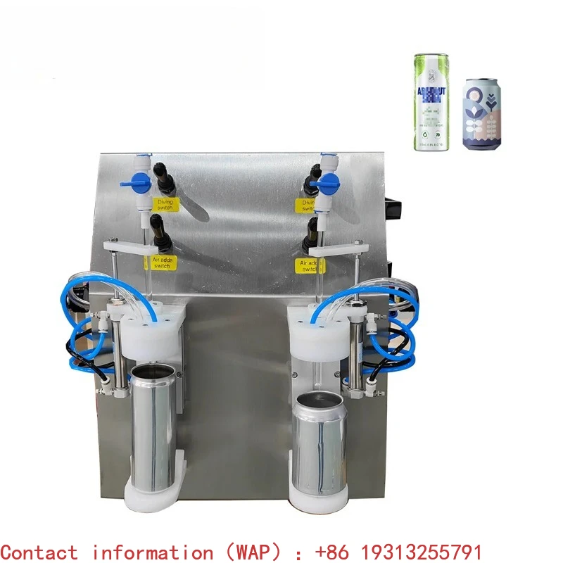 

Semi Automatic Soda Energy Carbonated Soft Drink Beverage Isobaric Small Plastic Aluminum Can Manual Beer Filling Machine