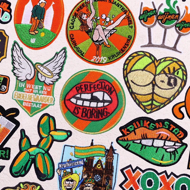 

Netherland Kruikenstad Emblem Embroidered Patches On Clothes Embroidered DIY Dutch Carnival Patch Iron On Patches For Clothing