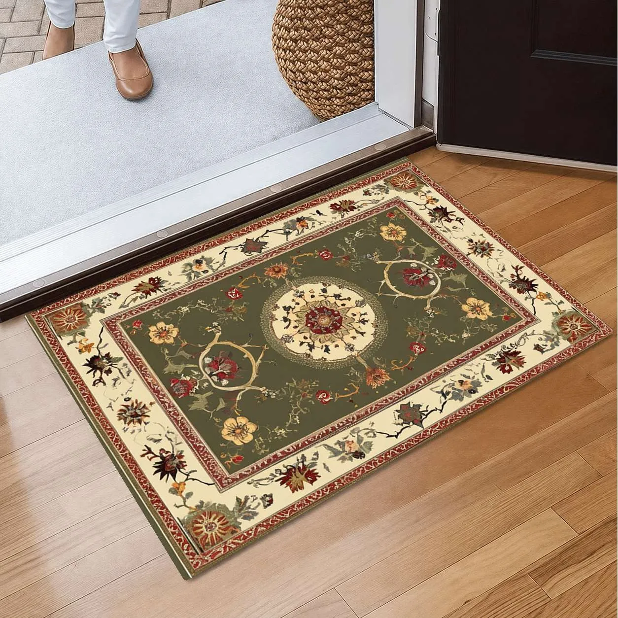 2026 Doormat Vintage Oriental Persian Floral Rug Non Slip Entrance Floor Mat Traditional Boho Front Door Home Decor