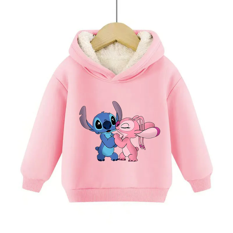 Disney Bluzy Stitch Bluza z kapturem z długim rękawem Dziecięca bluza z kapturem Pullover Odzież sportowa Bluzy z kapturem Odzież Casual Bluza z kapturem