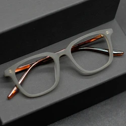 Vintage Square Acetate Glasses Frame Men Handmade Brand Design Eyeglasses Women Top Quality Retro Spectacles Full Rim Eyewear