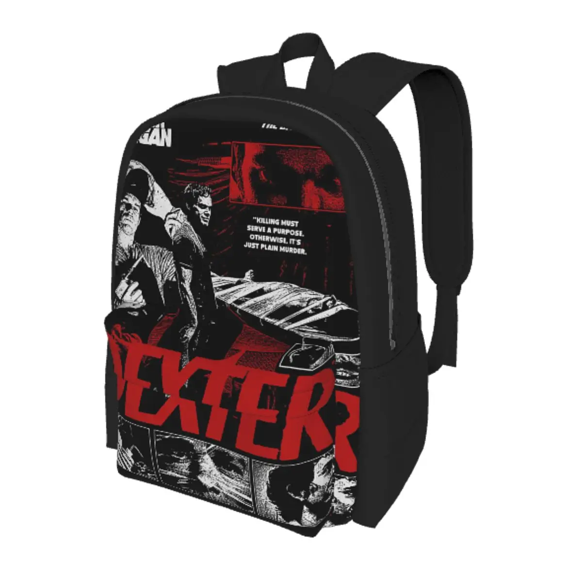 

Movie Dexter Morgan Student Backpack School Bag Hiking Travel Daypack for Men Women Bookbag Shoulder Bags