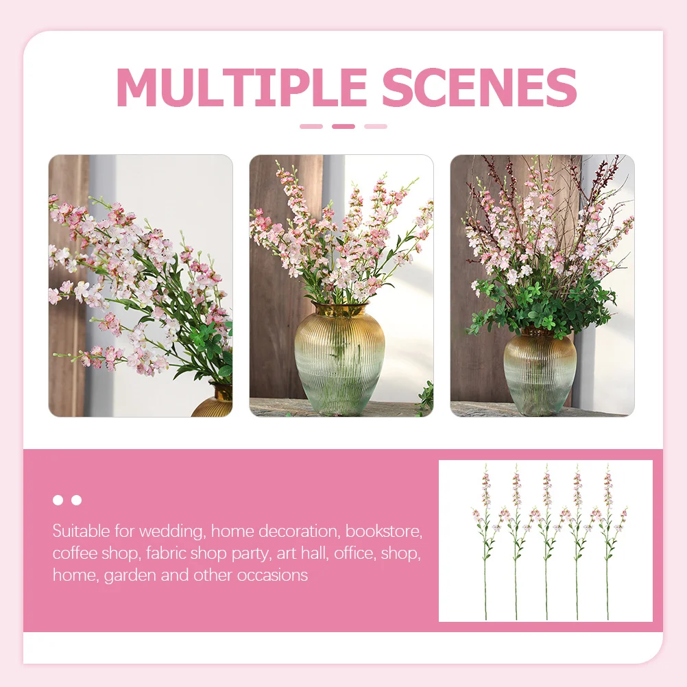 

5Pcs Artificial Cherry Blossom Flower Branch Lifelike Colorful Wedding Party Table Centerpieces Fall Home Decoration