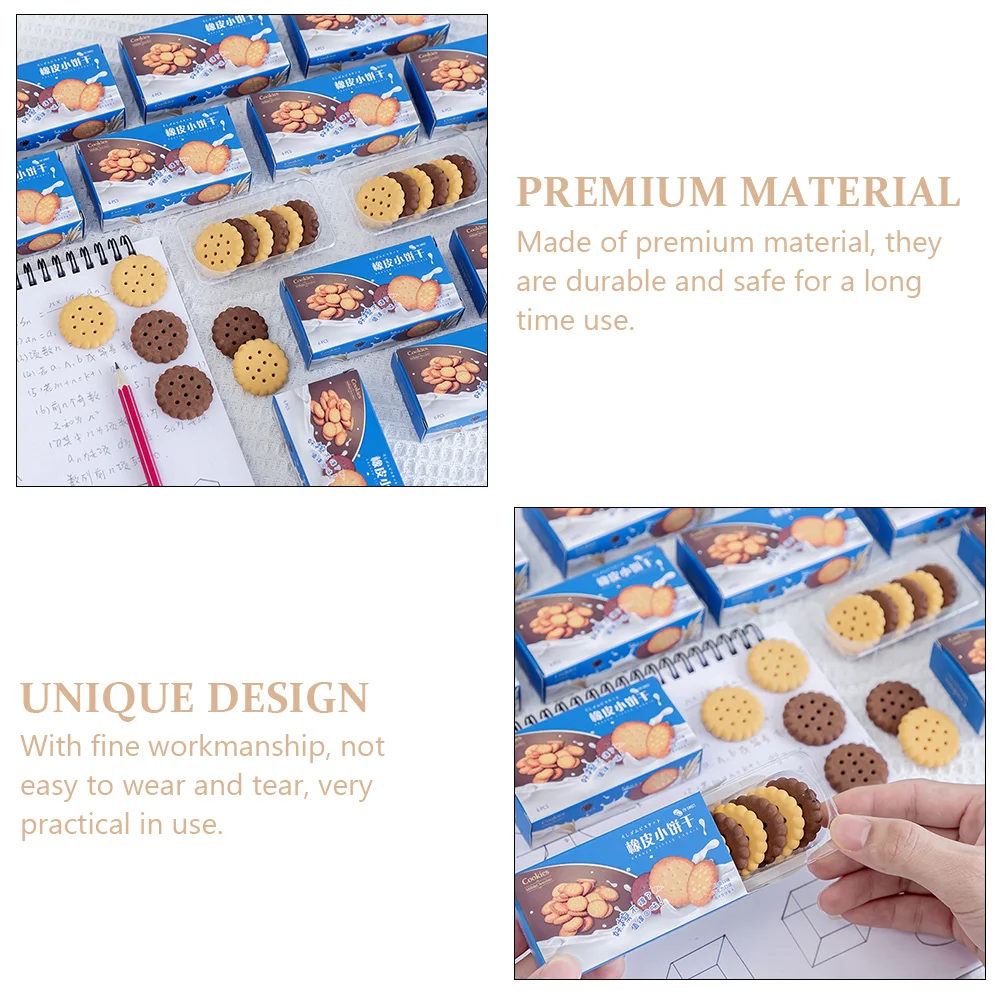 

18 Pcs Pencil Cartoon Cookie Eraser Student Erasers Party Tpr Educational