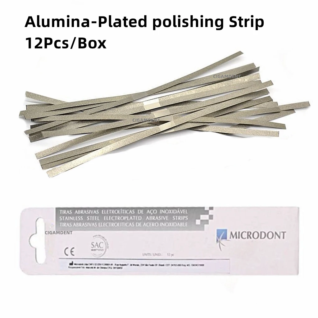 12pcs/set Dental Metal Polishing Stick Strip with Alumina-Plated polishing Sanding Surface Interproximal Enamel Grinding strips