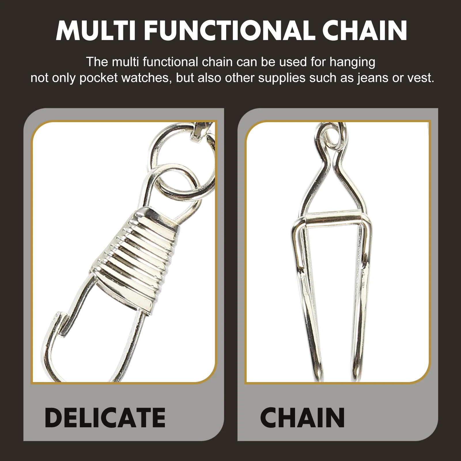 سبيكة ساعة الجيب سلسلة سلسلة معدنية لمشبك الجيب ديكور معلق متعدد الوظائف سترة الجينز ملحق خفيفة الوزن المحمولة #1