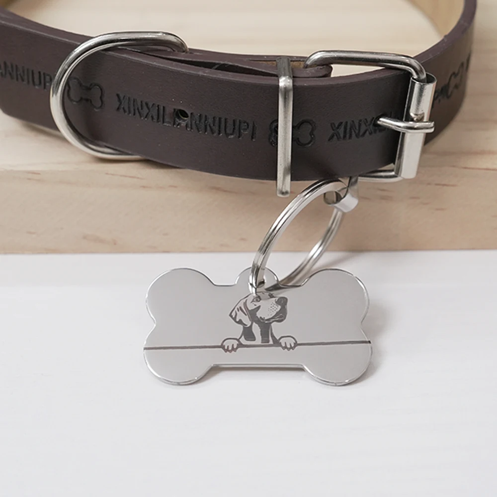20 pz/lotto colore misto etichette per cani in acciaio inossidabile collana con ciondolo a forma di osso collana con targhetta per cani in acciaio inossidabile Dotes