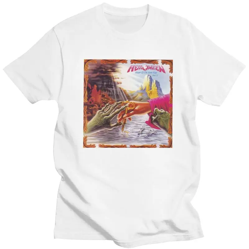 Custom Helloween Keeper Of The Seven Keys Part Tshirts for Men Short Sleeves Leisure T Shirt Slim Fit Pure Cotton Tees Gift