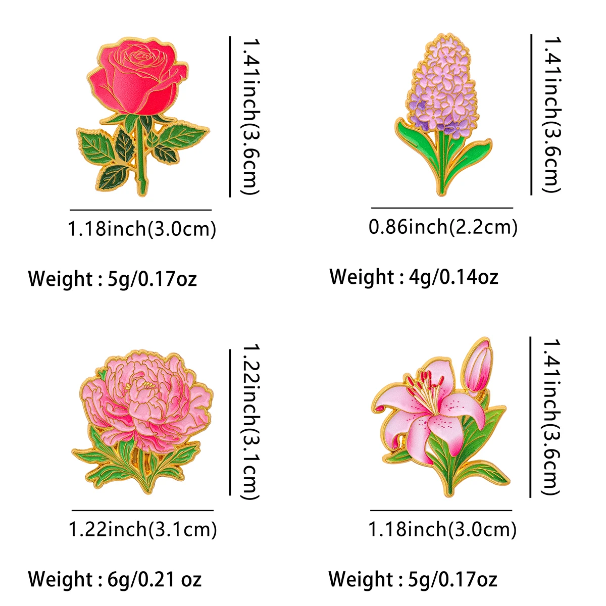 Bright Rose Peony Brooch, Lavender Lily Unique Flower Badge, Perfect Gift For Her, Fashionable Clothing Accessories