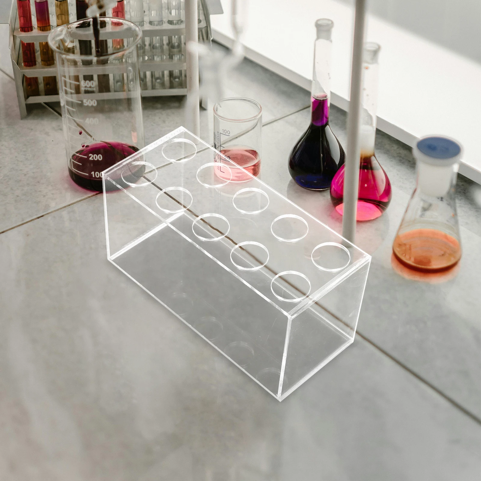 

Laboratory Bottle Holder Rack for Test Tube Plastic Tubes Stands Chemistry Party Supplies Storage