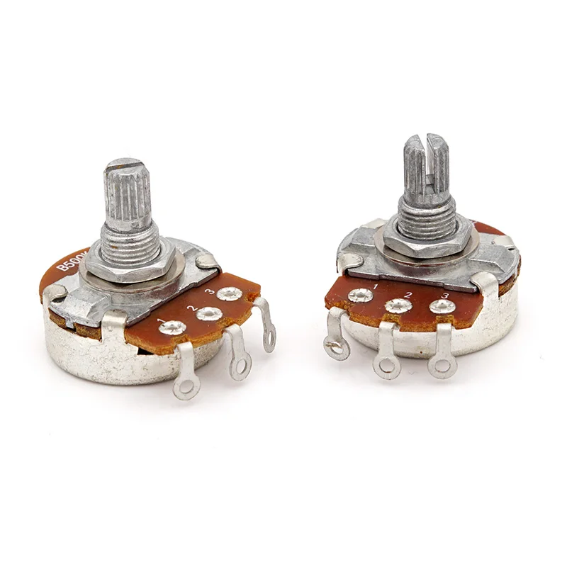 4pcs Guitar Pots Volume 500K Electric Guitar Large Pots 24mm Base with 15mm Split Shaft Guitar Potentiometer B500K