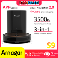 NEW Arnagar S9 Robot Vacuum Cleaner Auto Empty Dust Collection Sweep Mop 3500Pa 2600mAh Low Noise APP Control for Carpet Clean