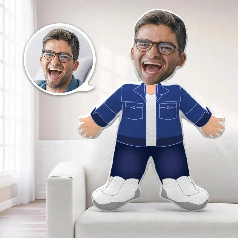 

Personalized Minime Throw Pillow, Custom Photo Sofa Pillows, Unique Gift For Boyfriend, Girlfriend, Mom, Dad, Friends