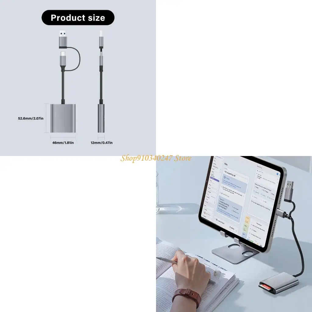 

Q22A Two Interfaces XQD Card Reader USB3.0 And Type C For Computer Mobile Devices Compatibility