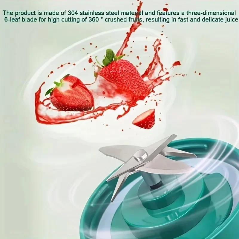 1pc  ortable rechargeable juicer, compact fresh juice extractor, portable juice maker