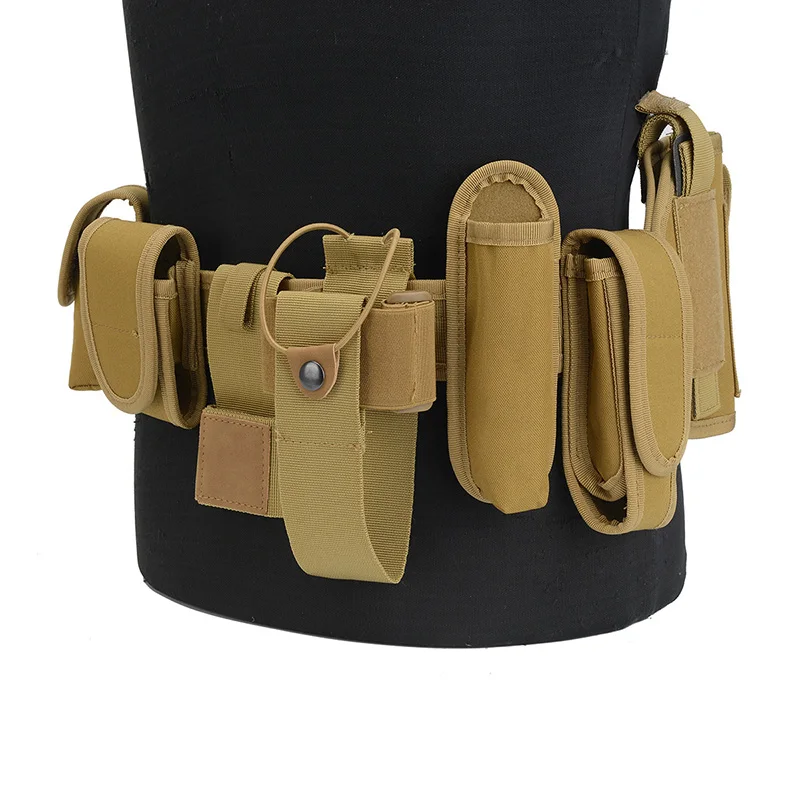 Outdoor Tactical Belt Set Police Security Guard Modular Equipment Multi-pockets Hip Pack Hunting Multifunctional Belt bag