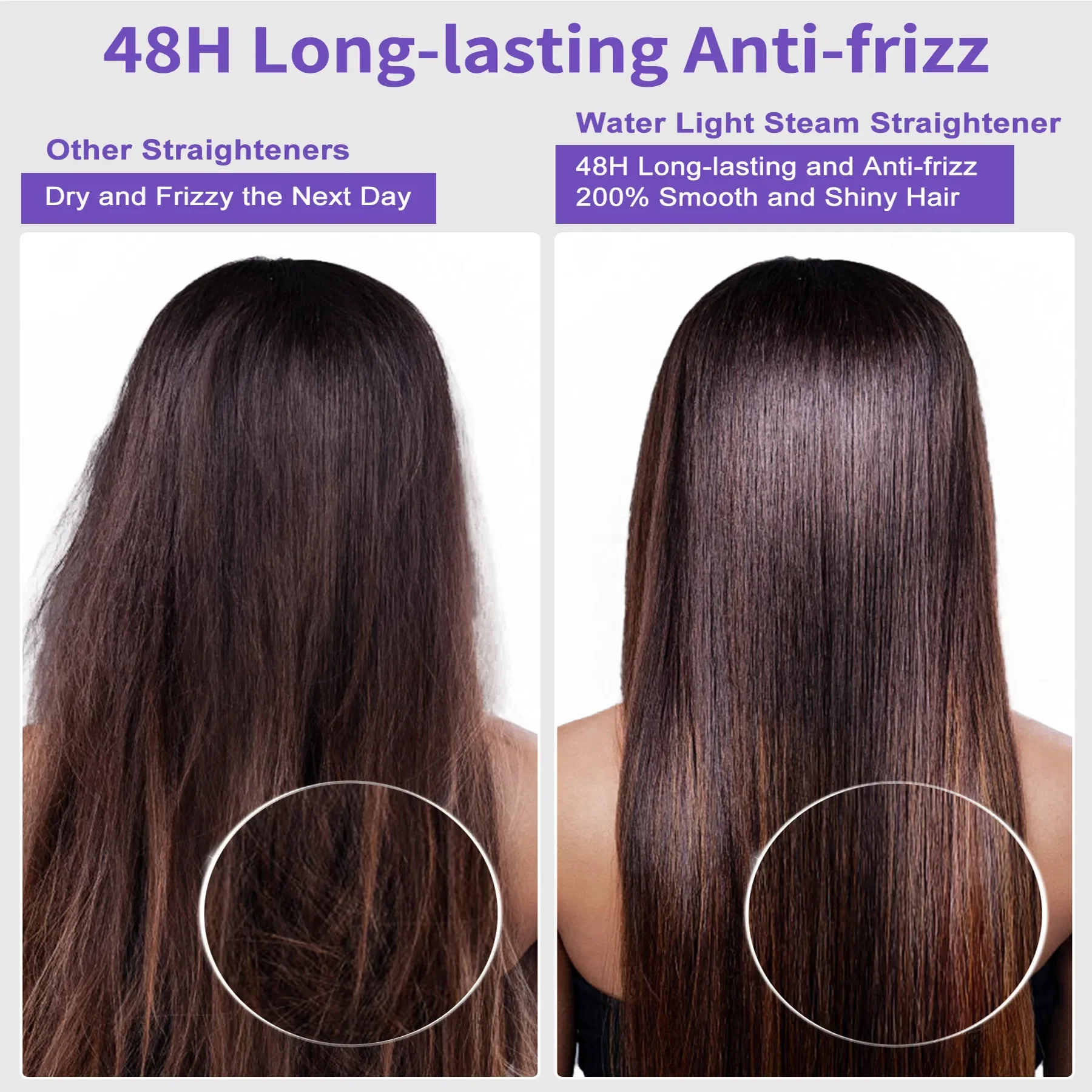 Piastra e bigodino 2 in 1 di alta qualità, con riscaldamento rapido 10 secondi, adatto a vari tipi di tipi di capelli per uomini e donne